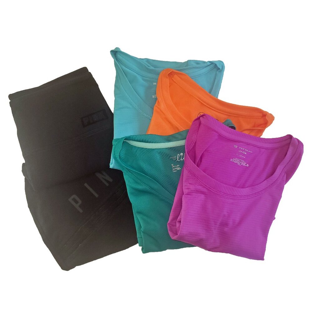 Pink Victoria's Secret yoga and 4 workout tops Size M